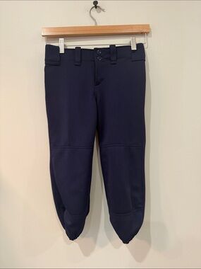 Mizuno Navy Athletic Softball Pants with White Logo